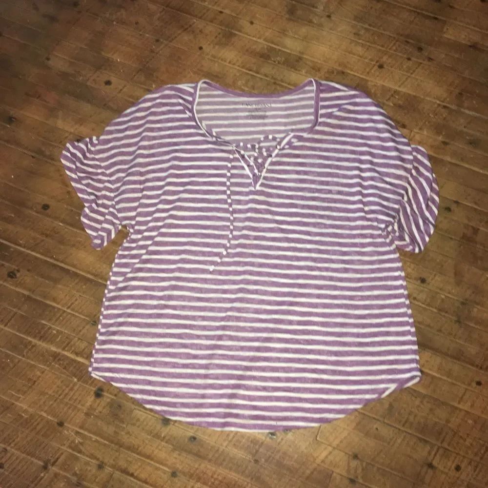 Lane Bryant 18/20 striped peasant flowy blouse